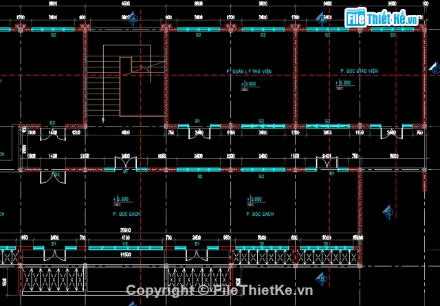 khối nhà học tập,trường nam việt,file thiết kế